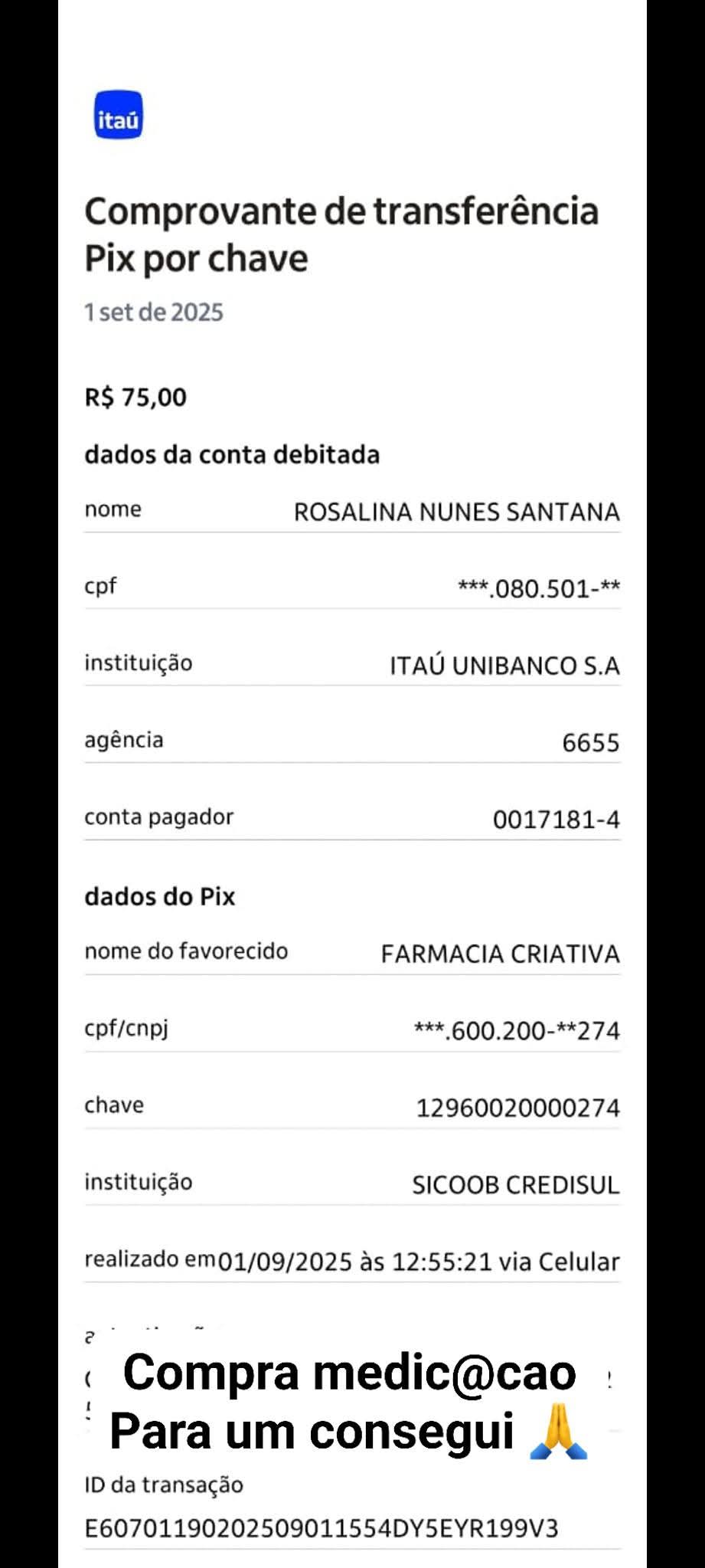 comprovante de pagamento