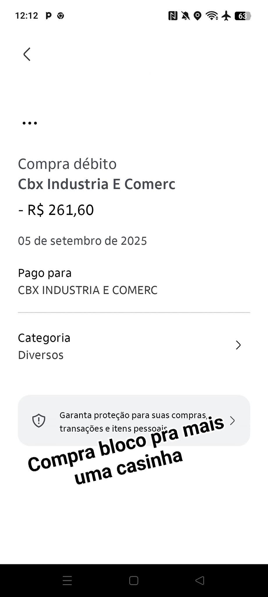 comprovante de pagamento